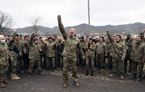 President of the Republic of Azerbaijan and Commander-in-Chief Ilham Aliyev in liberated territories